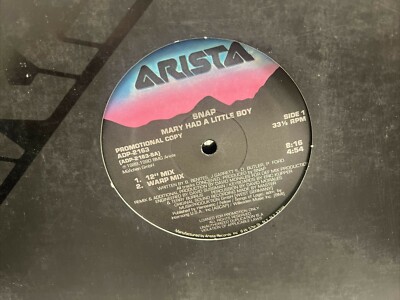 SNAP MARY HAD A LITTLE BOY 12'' DJ PROMO REMIXES ADP 2163