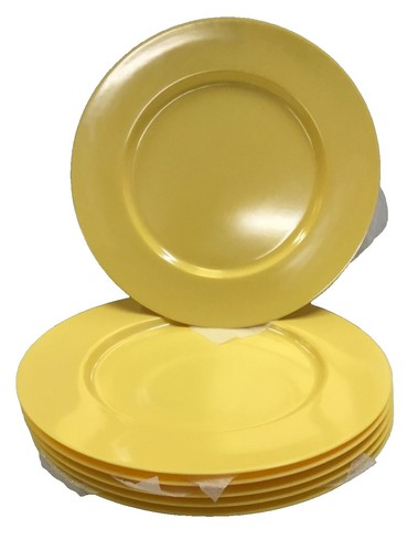 Set Of 4 Anthropologie Old Havana Yellow Bread/Appetizer Plates