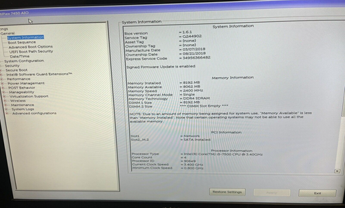 Dell OptiPlex 7450 AIO Non-Touch 23.8" i5-7500 3.40GHz 8GB RAM 128GB SSD (7) - Picture 2 of 16