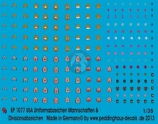 Peddinghaus 1/35 US Uniform Insignia and Troop Division Markings [Decal] 1077