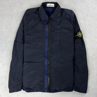 Overshirt Stone Island Blue Nylon Metal Jacket Stone Island Full