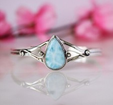 Pear Shape Larima Gemstone Beautiful925Sterling SilverAdjustable Round BangleSr3