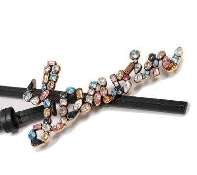 Lanvin Jewelled Logo Detailed Belt Lanvin Jewelled Logo Detailed Belt main image 4