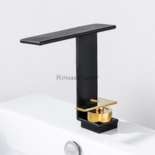 Brass L Shape Waterfall Bathroom Sink Mixer Taps Single Lever Wash Basin Faucet