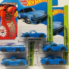 2015 Hot Wheels HW Workshop Porsche 934 Turbo RSR Blue 1:64 Scale NEW Qty 5 Nm