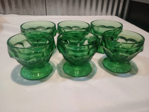 Vtg Georgian Viking Green Small Champagne Sherbert Parfait Pedestal Glass Dish