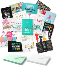 20 Pack Birthday Cards with Envelopes Blank Inside Happy Birthday Cards Box