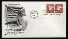 #1947 'C' Eagle-Line Pair, Art Craft FDC **ANY 5=FREE SHIPPING**