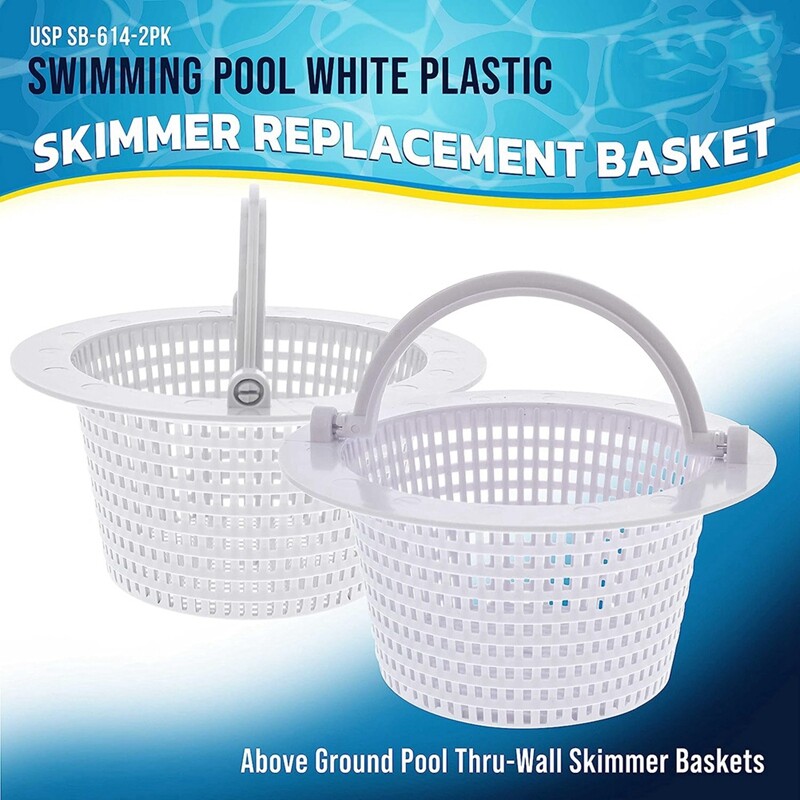 Swimming Pool Skimmer Replacement Basket with Handle, 2 Pack Above
