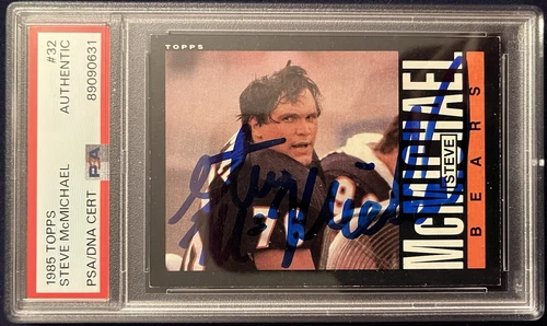 1985 Topps #32 Steve McMichael Signed Autograph RC Rookie Card PSA DNA Bears HOF