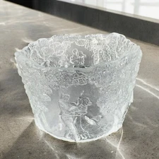 Kosta Boda Rhapsody Scandinavian Crystal Bowl Dancing Couple Trees Bowl Dish VTG