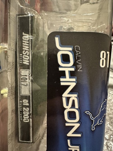 2012 McFarlane debut Calvin Johnson WHITE Jersey & BLACK Variant AUTO/pic - Picture 14 of 15