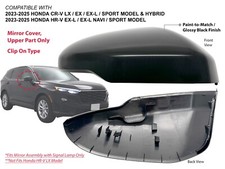 Upper Mirror Cover for 2023-2025 HONDA CR-V & HR-V Glossy Black Passenger Side