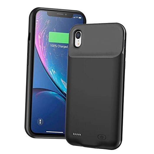 Battery Case for iPhone XR, Full Encircle 7000mAh Ultra-Slim Rechargeable Black