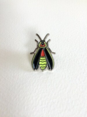 Glow in the Dark Firefly Enamel Pin Lightning Bug, insect beetle brooch