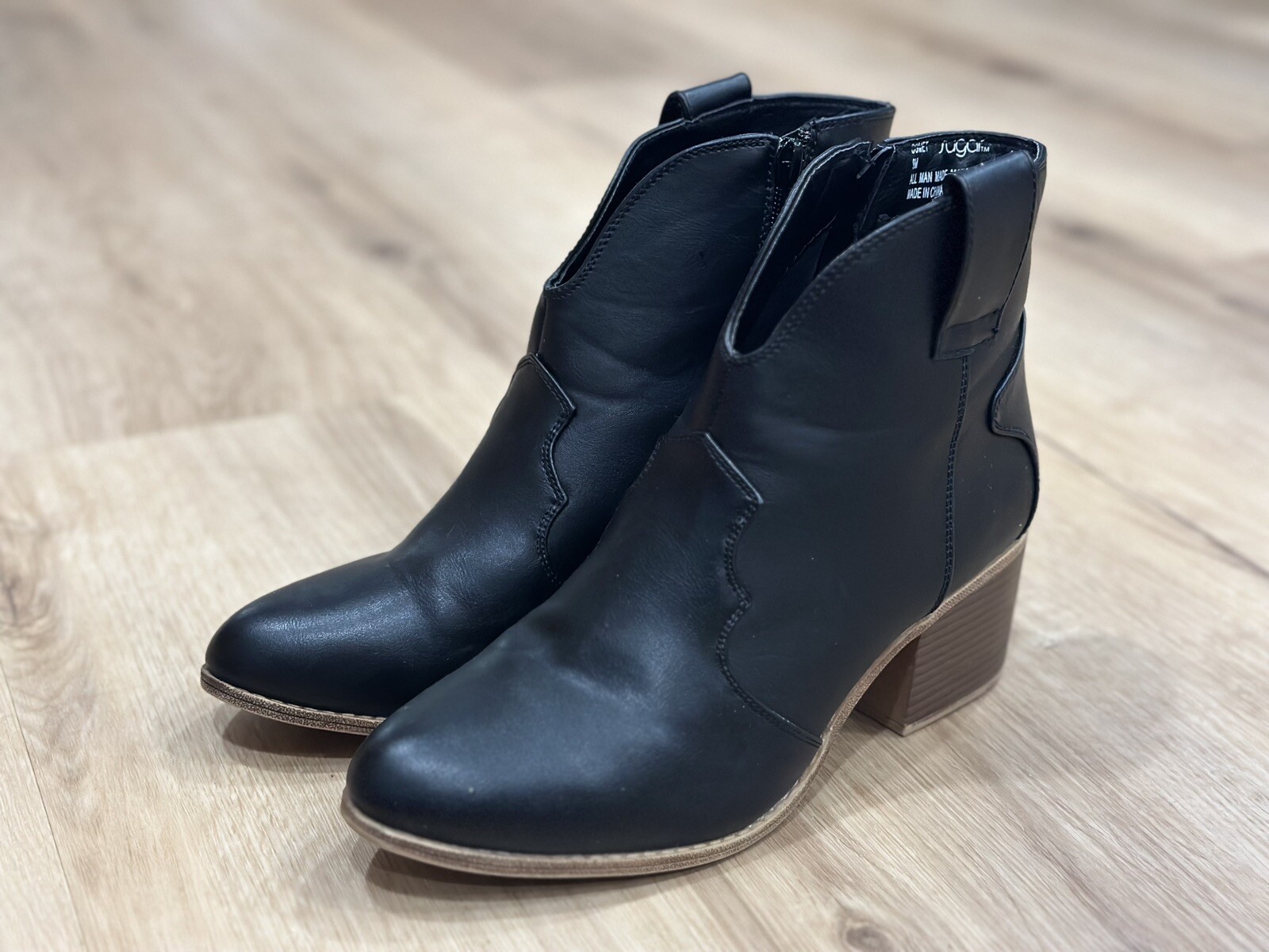 Sugar Women’s Comet Ankle Bootie Black Size 9M Faux Leather