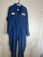 Vintage Workrite Blue Jumpsuit Coveralls Para Suit Made USA Mens 48 Reg Patches