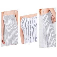 Kimchi Blue Dress Lilyana Striped Blue & White Button Down (UO) Dress Size 2