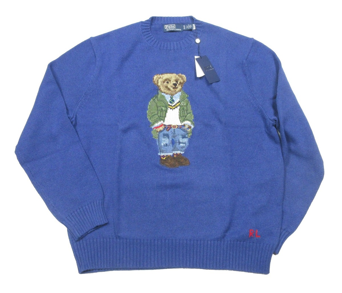 Polo Ralph Lauren Men's Beach Royal Blue Polo Bear Cotton Knit