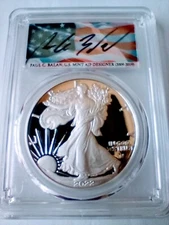 2022-W Silver Eagle Congratulations PCGS PR70DCAM FDOI Paul Balan Flag pop (40)