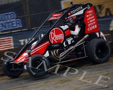 CHRISTOPHER BELL #71W RHEEM MIDGET CAR RACING ON TRACK 8X10 GLOSSY PHOTO #7Q