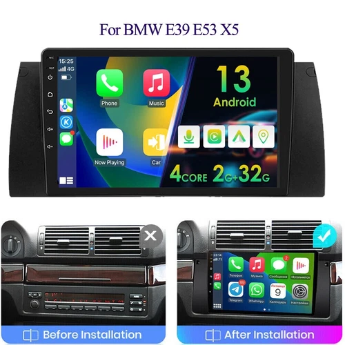 9" For BMW E38 E39 E53 X5 GPS BT Navi CarPlay Car Stereo Radio Android 13 2+32GB - Bild 1 von 16