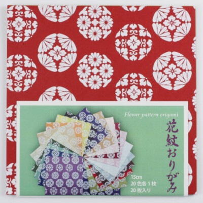 DC Flower Pattern Washi Chiyogami weiß 15 cm, Origami aus japan
