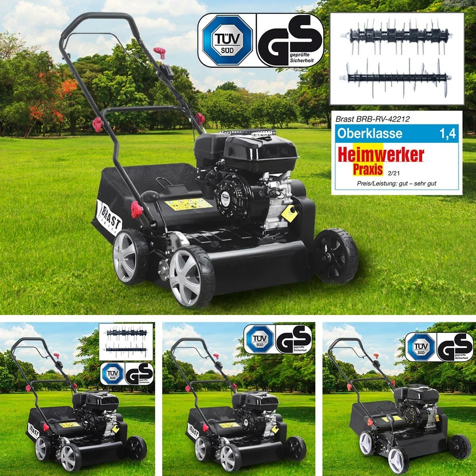 BRAST Scarificateur thermique 2en1 coupe -42cm 196-212cc scarificateur+aerateur