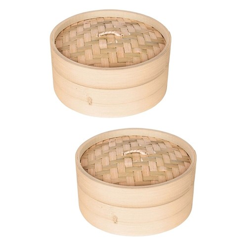2 Sets Dampfkörbchen Aus Bambus Mini-Reiskocher Bindestrich Dampfer - Bild 10 von 12