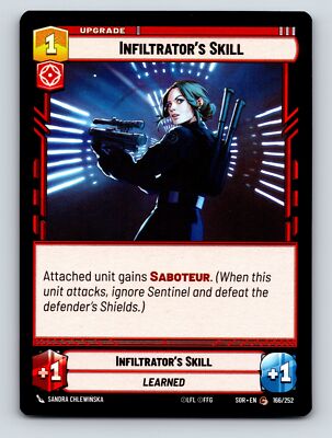 Aggression Infiltrators Skill Learned Saboteur Upgrade Card 1C 1P