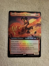 MtG Magic Zuko Firebending Master Extended art  Foil Avatar The Last Airbender