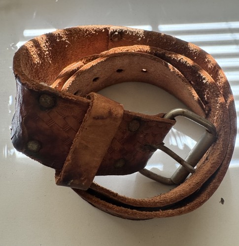 VTG Sears Craftsman 48”x2" Work TOOL BELT Cowhide Leather Mexico #940472