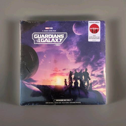Guardians of the Galaxy Volume 3 Target Purple Blue Colored Vinyl 2-LP + Poster - Picture 2 of 5
