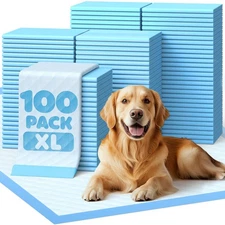 100-Pack X-Larg Puppy Pads - 34" x 28" Extra Large Pee Pads for Dogs with 6-L...