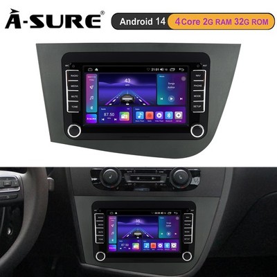 2+32G Android 14 Autoradio CarPlay WiFi GPS NAVI Für Seat LEON MK2 1P1 2005-2012