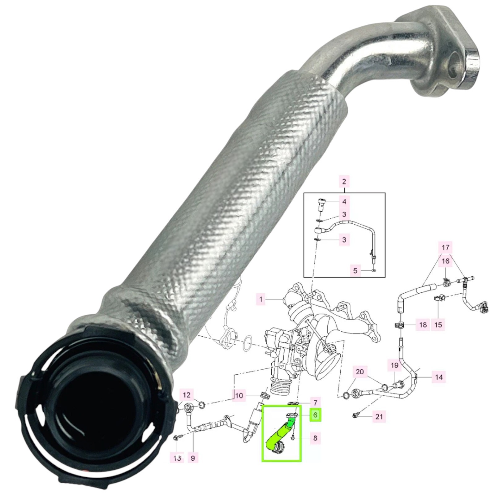 Conduite de retour d'huile premium pour Opel Insignia A 1.6 Turbo pièce acier 55565719