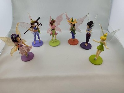 6 Disney Tinkerbell Birthday Cake Topper Lot Fairies Pixie Hollow 
