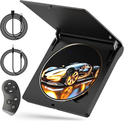 Cd Player for Car - External Car CD Player with Steering Wheel Remote, Plug & Pl