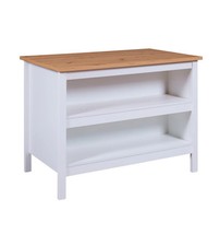 ISOLA MULTIFUNZIONE BIANCO E ROVERE, 124X75X91,5 CM