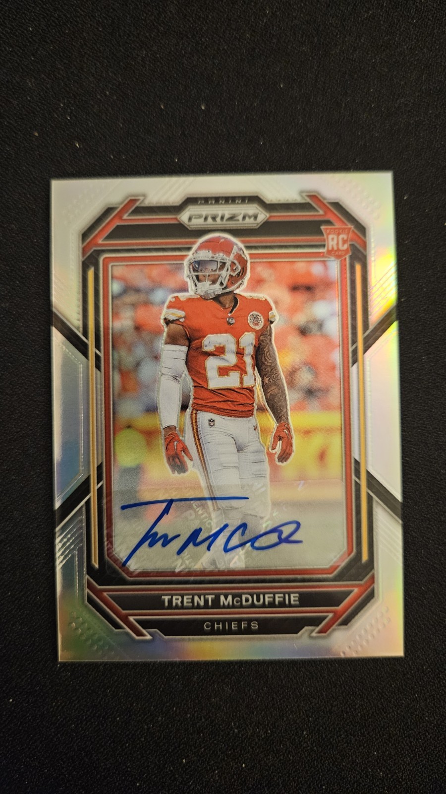 2022 Prizm Trent McDuffie Auto RC Silver Rookie #372 Chiefs Rams
