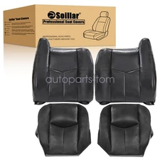 Front Leather Seat Cover NO Armrest Gray For GMC Sierra Chevy Silverado 2003-07
