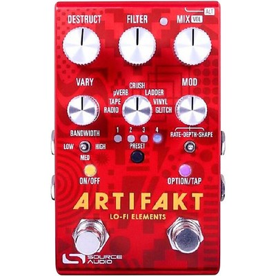 Source Audio Artifakt Lofi Elements Delay and Reverb Effects Pedal Red
