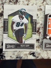 2010 PANINI CLASSICS ROOKIE CARD /999 PHILADELPHIA EAGLES RICKY SAPP #180. rookie card picture