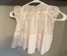 Vintage Baby White Dress Red Polka Dots Party Event Outfit Toddler Girl