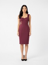 Fashion Nova Midi Length Maroon Dress  Size Small Lace Back