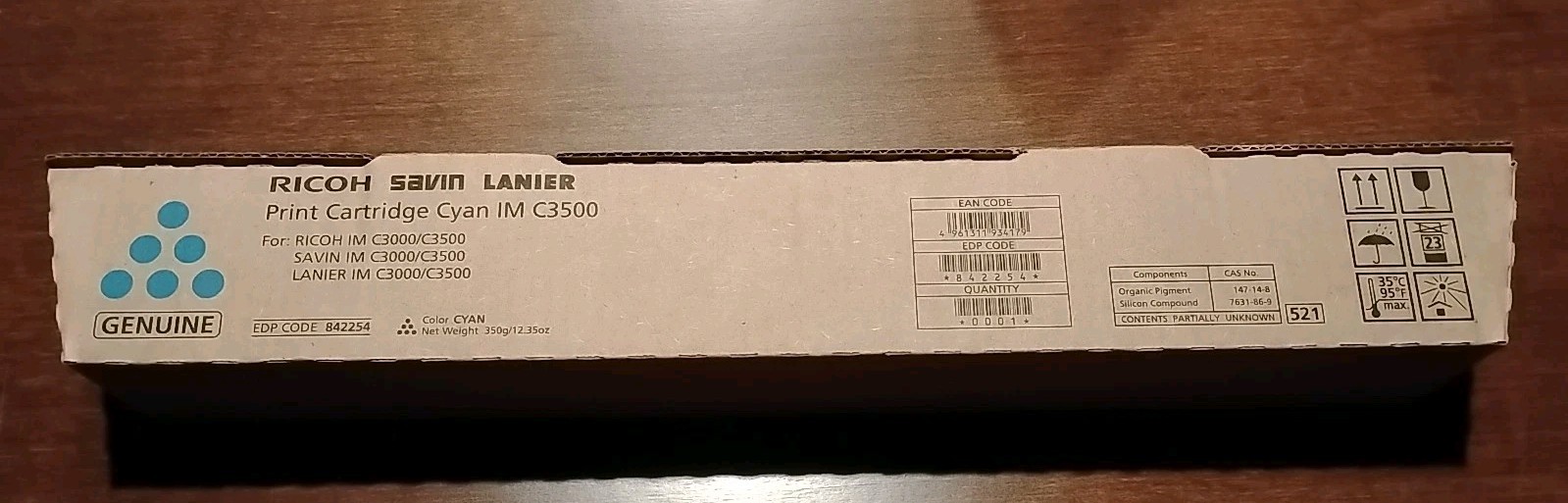 Genuine Ricoh Savin Lanier 842254 Print Cartridge CYAN IM C3500 / IM C3000