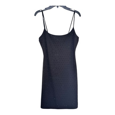 Windsor Black Rhinestone Mini Slip Dress NWT Size S Sparkly Party Cocktail