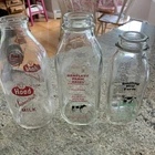 3  Vintage Glass Milk Bottles (set of 3)