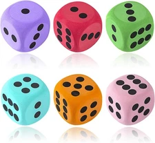 6Pcs EVA Foam Dice,3.15" Large Dice Educational Toy,Blank Slate Board Game to