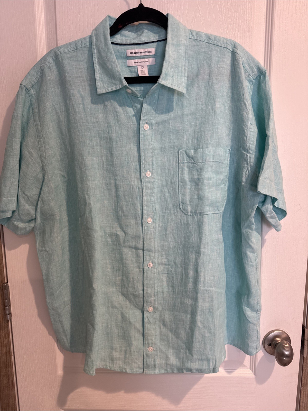 MENS BUTTON DOWN SHIRT AMAZON ESSENTIALS BLUE LIN… - image 1